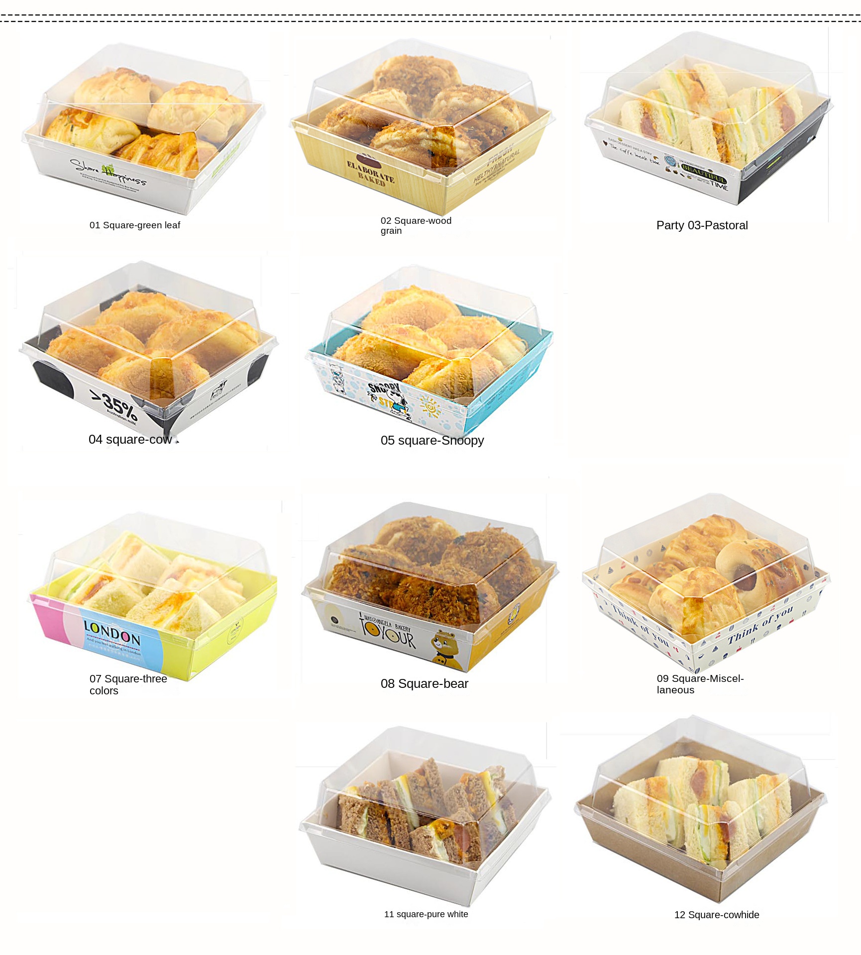 Disposable Transparent Plastic Box for Tiramisu Cake Xue Mei Niang Puff Recyclable Feature for Baking Foods