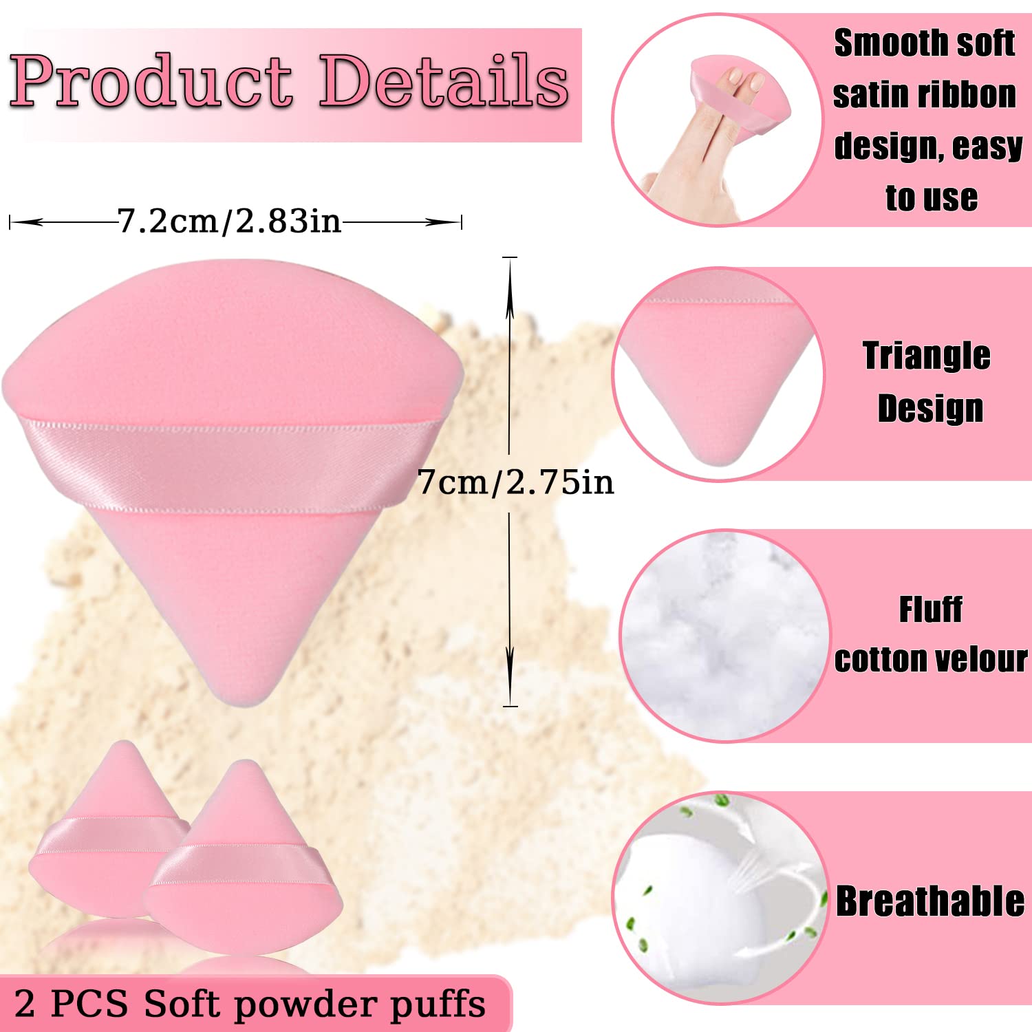 8PCS High Quality Makeup Puff with Plastic Box Facial Foundation Powder Puff Sponge Triangle Powder Puff with Dry Wet Usage