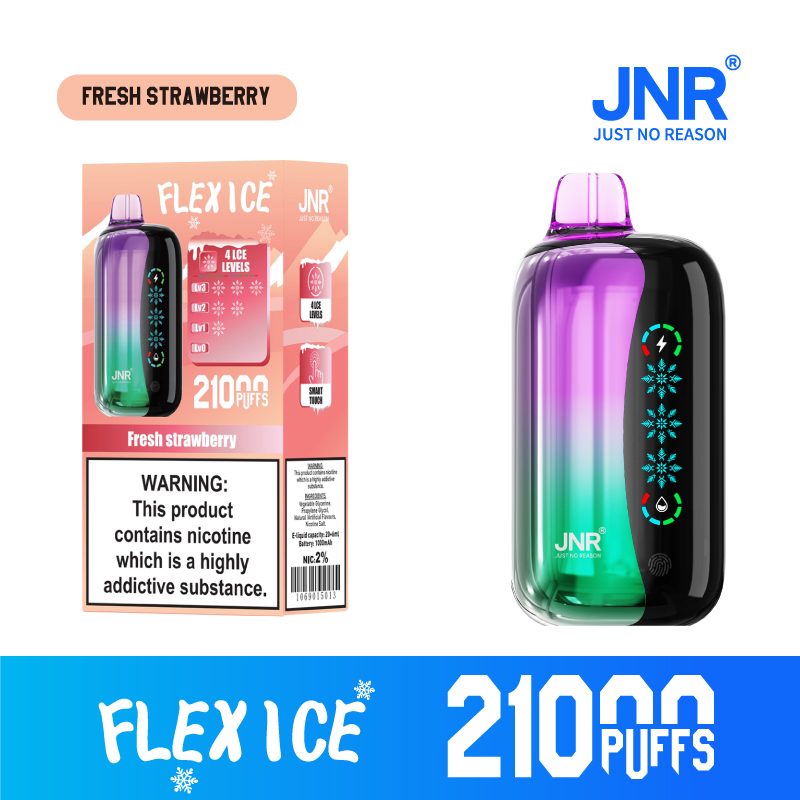 New Jnr Flex Ice 21000puff 15 Flavors Touch Screen Ice Adjustment Double Mesh Coil 1000 mAh Battery Capacity Disposable Electronic Cigarette Vape