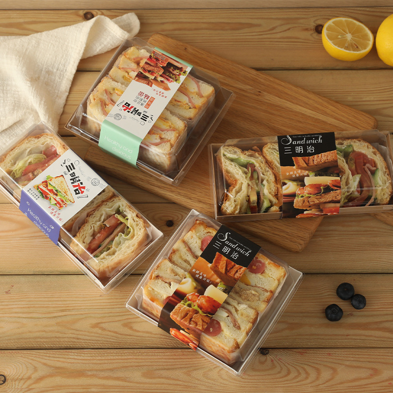 Square Plastic Sandwich Box for Cake Roll, Puff, Meat Floss, Dessert &amp; Mooncake | Disposable Food Packaging Container