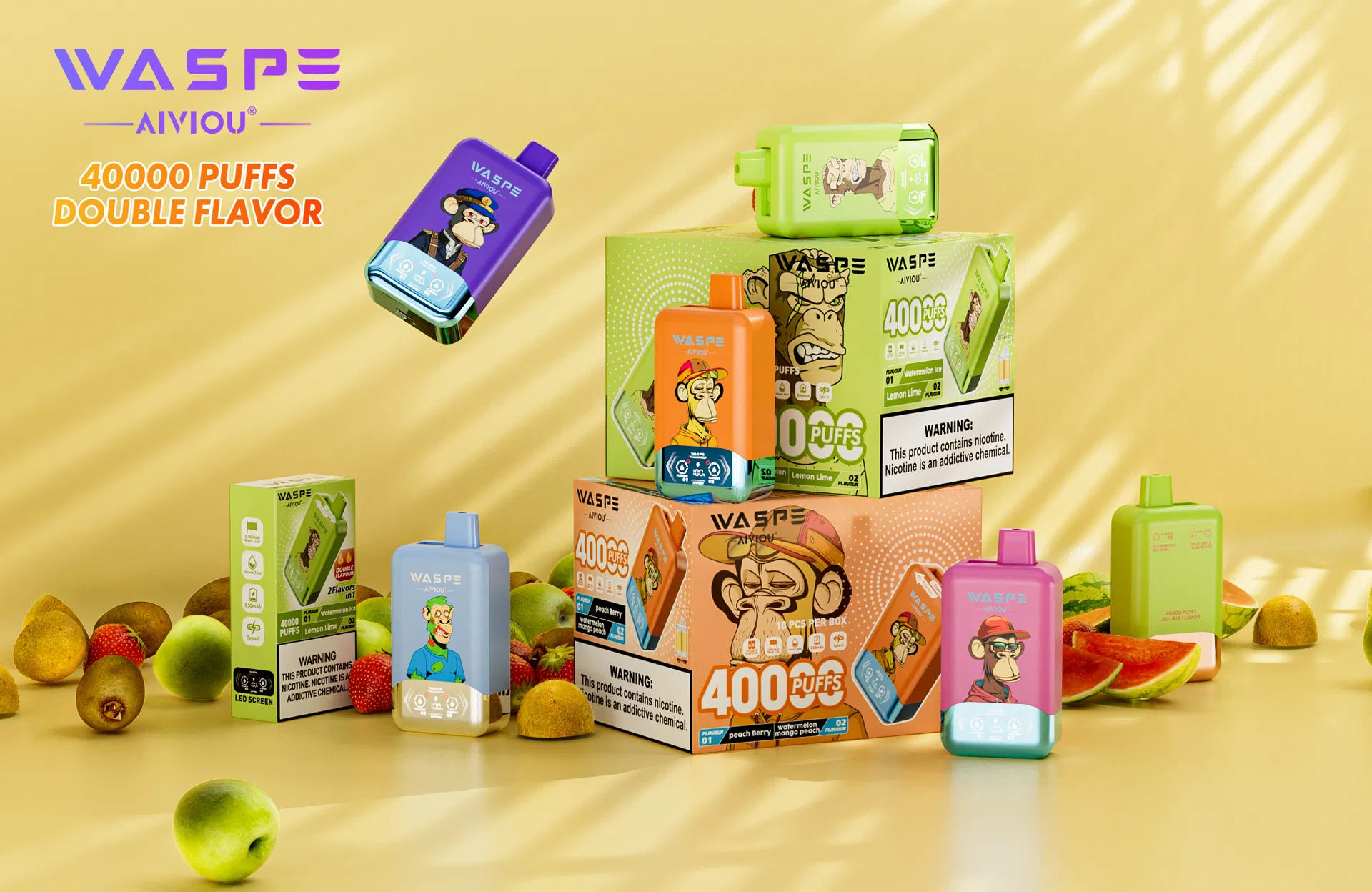 Smooth High Puff Value Eco Mode Waspe 40000 Puffs High Puff Count EU Warehouse Disposable Vapes for Work Break
