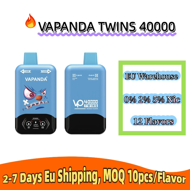 Puff EU Warehouse Double Twins Flavors Vapanda 40000 Puffs Electronic Vaper Disposable Vape 40K Puff Bar Mesh Coil Rechargeable Wholesale E Cigarette