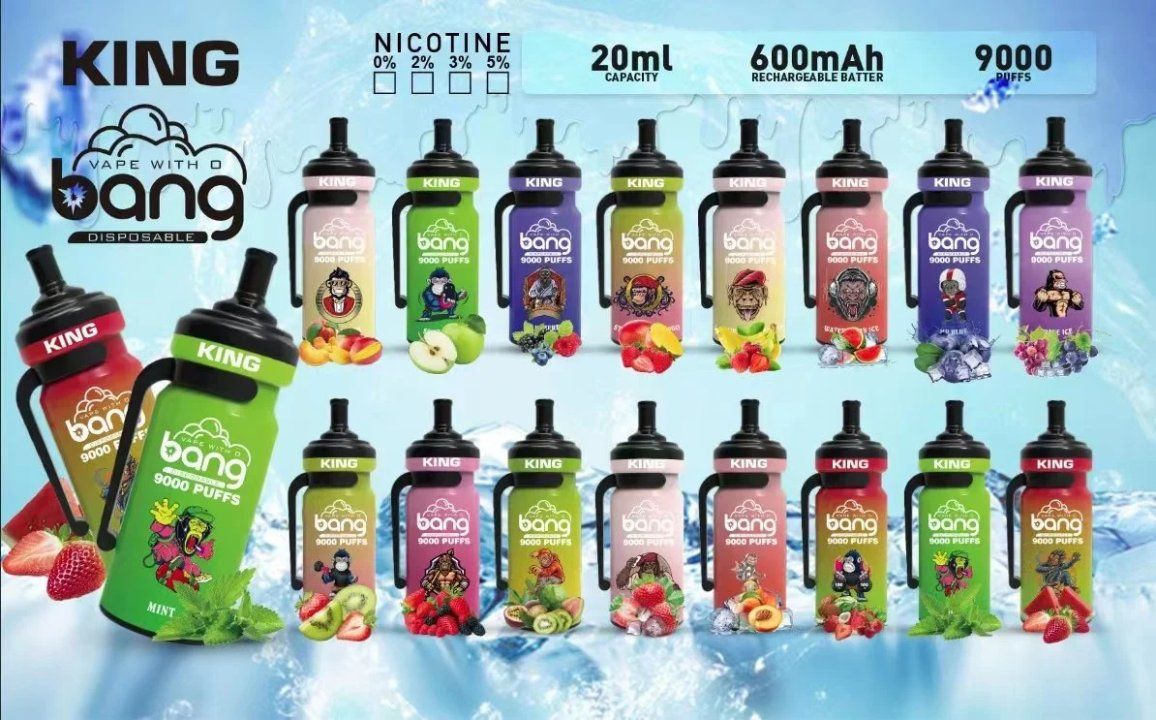 2023 New Style Vapes Bang Kin 9000 Puff Ecig Bang XXL 2% 3% 5% Free Nicotine Wholesale Disposable Vape