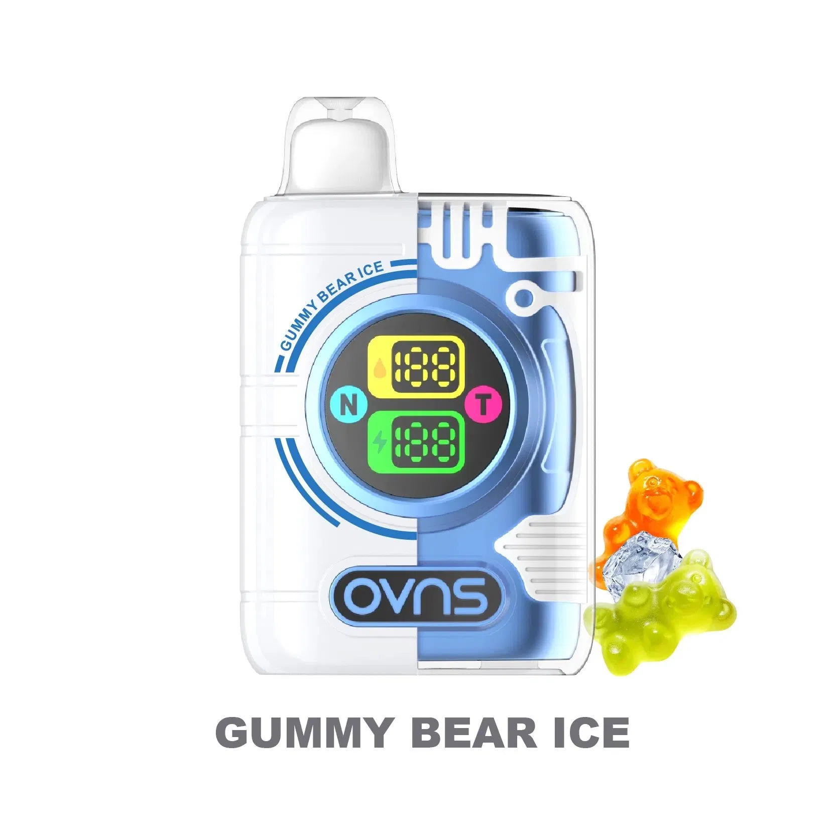 Ovns Submarine Crystal 40K 40000 Puffs Smooth Flavor Rechargeable Disposable Vape Bulk Buy Wholesale 18.5ml, Dual Mesh, 0%-5% Nicotine