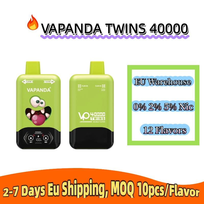 Puff EU Warehouse Double Twins Flavors Vapanda 40000 Puffs Electronic Vaper Disposable Vape 40K Puff Bar Mesh Coil Rechargeable Wholesale E Cigarette