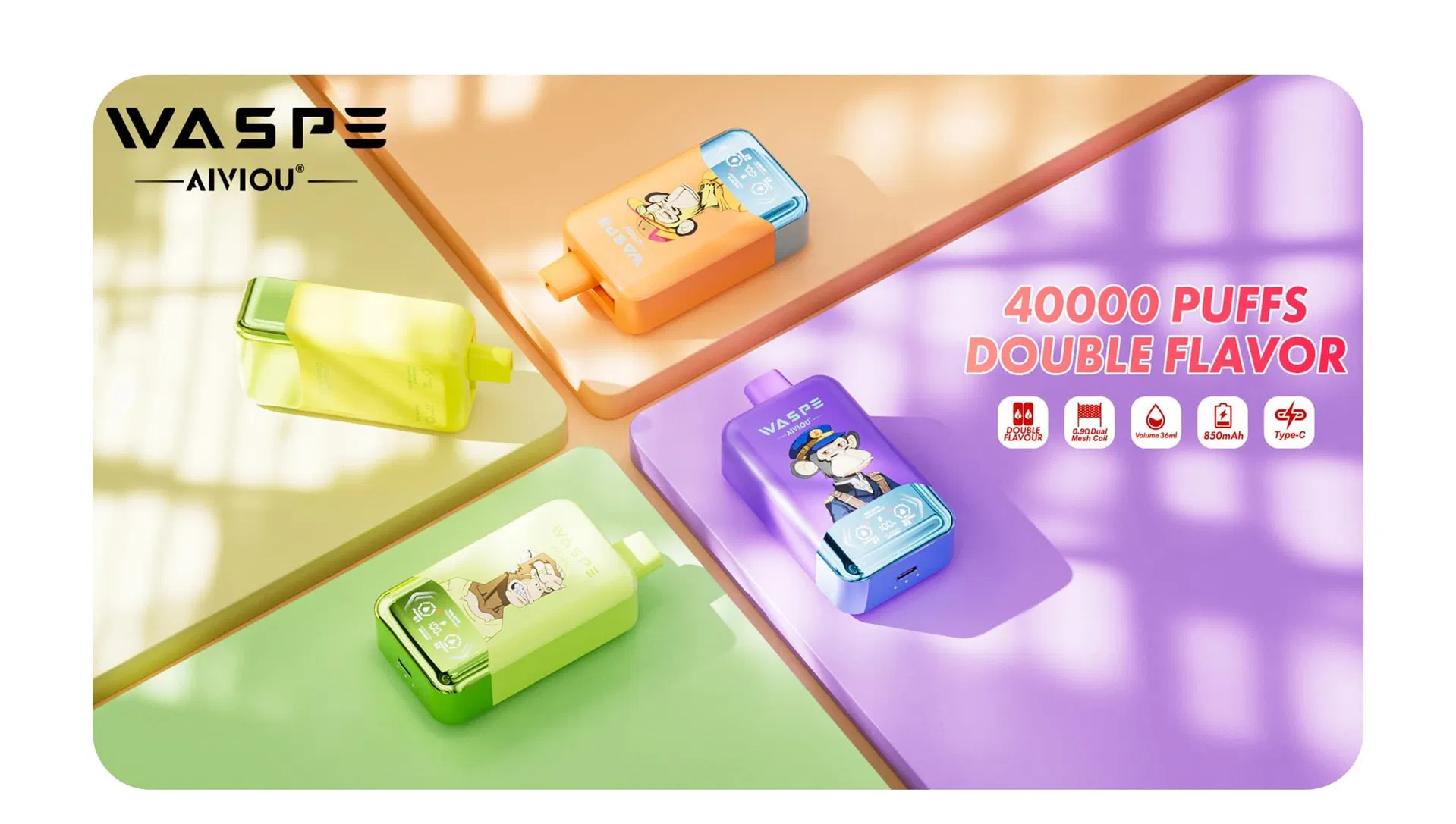 Smooth High Puff Value Eco Mode Waspe 40000 Puffs High Puff Count EU Warehouse Disposable Vapes for Work Break