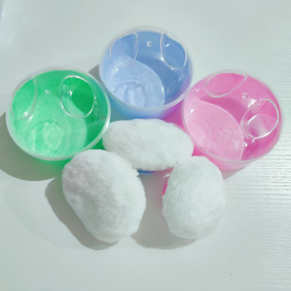 Quality Plastic Baby Care Supplies Body/Face Villus Powder Puff Container After-Bath Case Baby Powder Puff Box