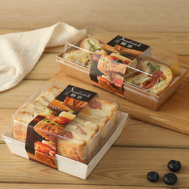 Square Plastic Sandwich Box for Cake Roll, Puff, Meat Floss, Dessert &amp; Mooncake | Disposable Food Packaging Container