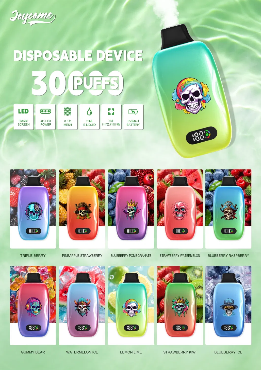 Disposable Vape Smart LED Screen Long-Lasting Puff Count