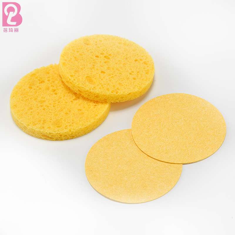 Beiqili 50-Count Natural Compressed Wood Pulp Cellulose Face Sponge Disposable Mamekup Remover Facial Cosmetic Puffs