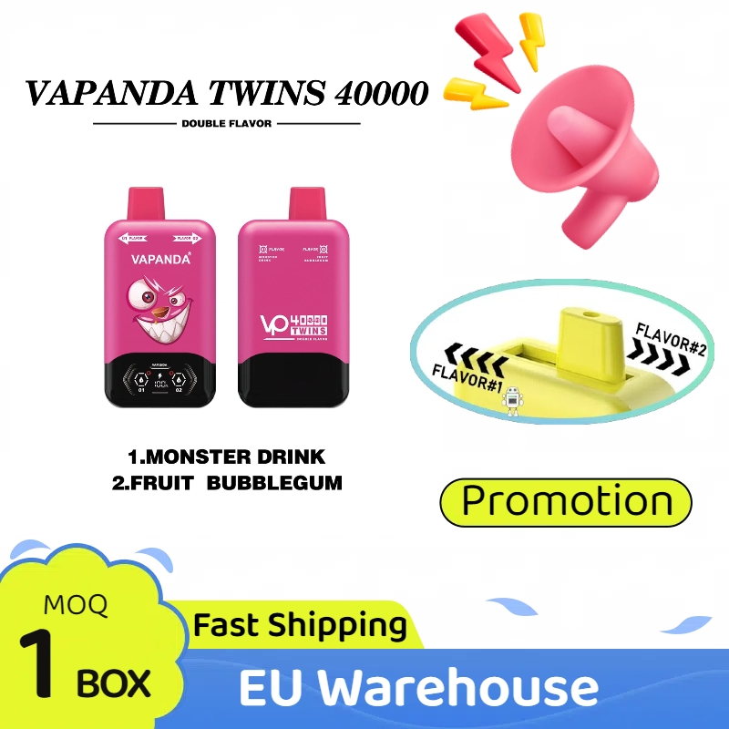 EU Warehouse Vapanda 60000 40000 45000 Puff Bar Double Twins Dual Flavors 2 in 1 Disposable Electronic Cigarette Wholesale I Vape Cheap Price Disposable Vape