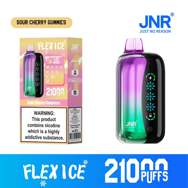 New Jnr Flex Ice 21000puff 15 Flavors Touch Screen Ice Adjustment Double Mesh Coil 1000 mAh Battery Capacity Disposable Electronic Cigarette Vape