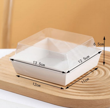 Square Plastic Sandwich Box for Cake Roll, Puff, Meat Floss, Dessert & Mooncake