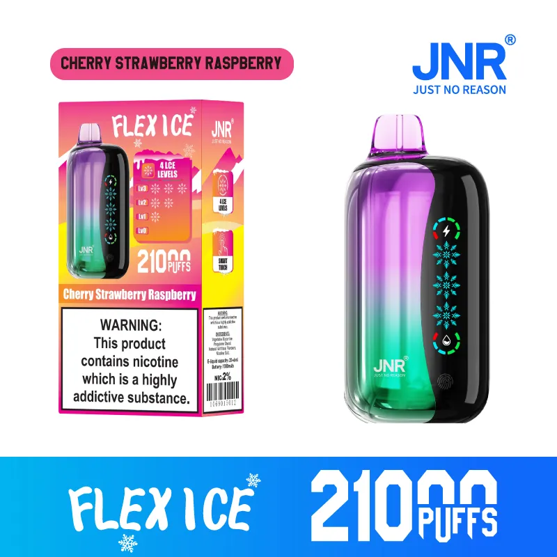 New Jnr Flex Ice 21000puff 15 Flavors Touch Screen Ice Adjustment Double Mesh Coil 1000 mAh Battery Capacity Disposable Electronic Cigarette Vape