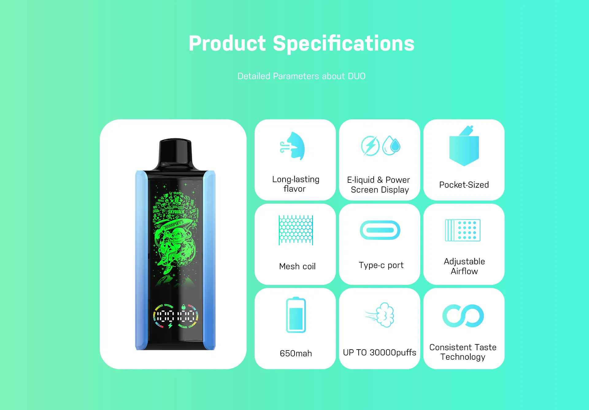 Vapen Skywalk 30K Puffs Pure Taste Long-Lasting Vape