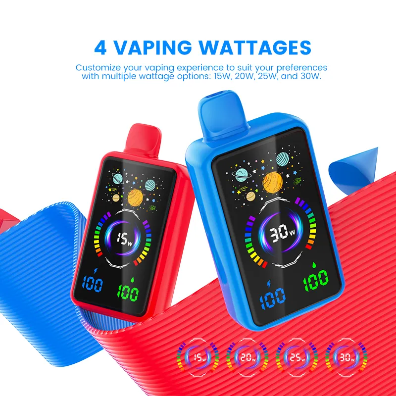 Disposable Vape 30K Puffs Pulse X Wattage Adjustable Dual Mesh Coil Full LED Screen