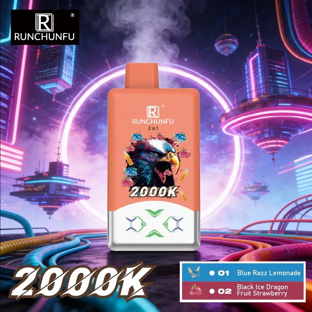 Newest Wholesale Vape Dual Flavors Double Screen Good Price Disposable Tequila Vape 15K Runchunfu 2000K Puffs EU Electronic Cigarette 24000 Puffs Pen Style Vape