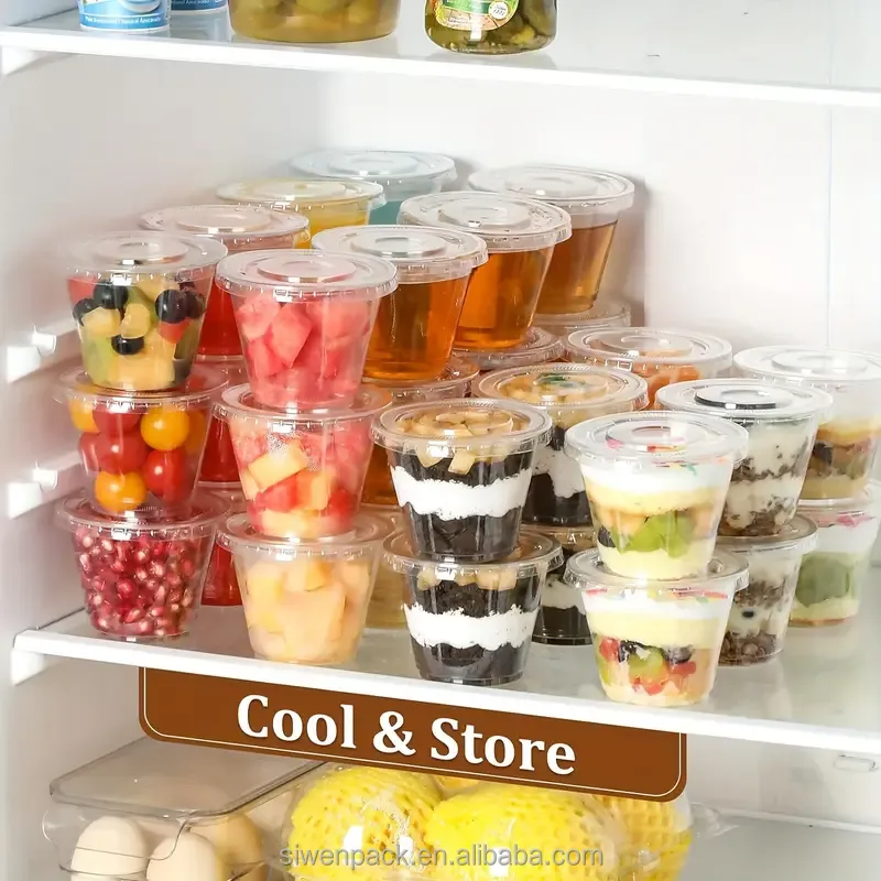 Food Packaging Supply Disposable PP Plastic Portion Control Container with Lids Souffl&eacute; Cups Multiple Sizes Available