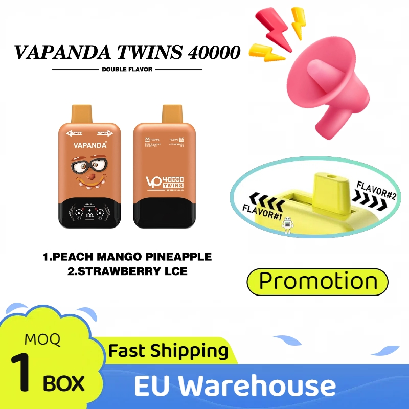 EU Warehouse Vapanda 60000 40000 45000 Puff Bar Double Twins Dual Flavors 2 in 1 Disposable Electronic Cigarette Wholesale I Vape Cheap Price Disposable Vape