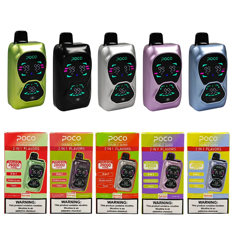 Vaper 2 in 1 Flavors 2025 Wholesale Best Poco Vape Warehouse Germany Dual Flavors Mesh Coils Poco dB26000 Puffs Disposable Vape 26000 Puffs Vaper