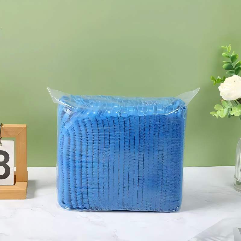 100pcs/Bag Disposable Non-Woven Strip Chef Hats Dustproof Hoods for Workshops Thickened Breathable Shower Caps for Makeup Tools