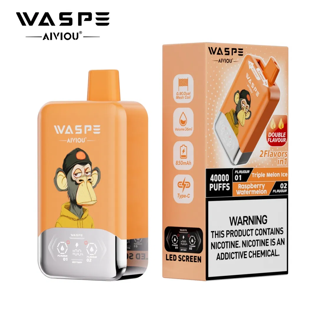 Smooth High Puff Value Eco Mode Waspe 40000 Puffs High Puff Count EU Warehouse Disposable Vapes for Work Break