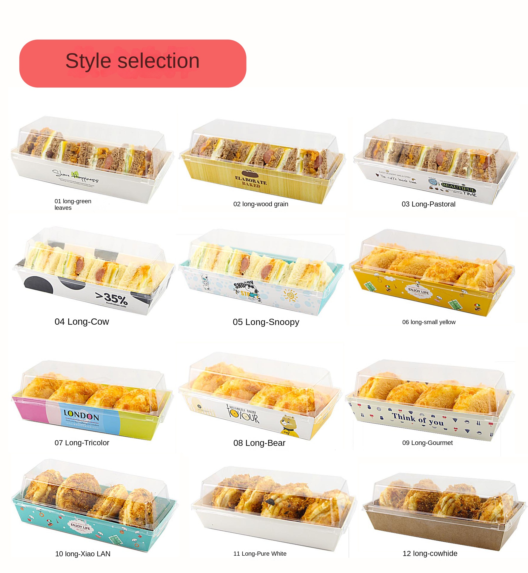 Disposable Transparent Plastic Box for Tiramisu Cake Xue Mei Niang Puff Recyclable Feature for Baking Foods