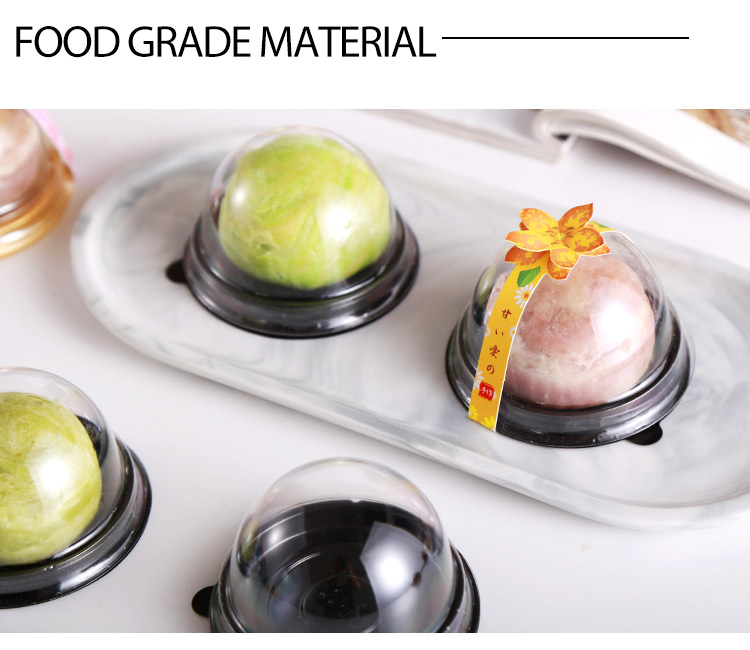 Wholesale Disposable Recycled Plastic Mini Cake Box Dome Container for Cake Cookie Blister Egg Yolk Puff Food Packaging