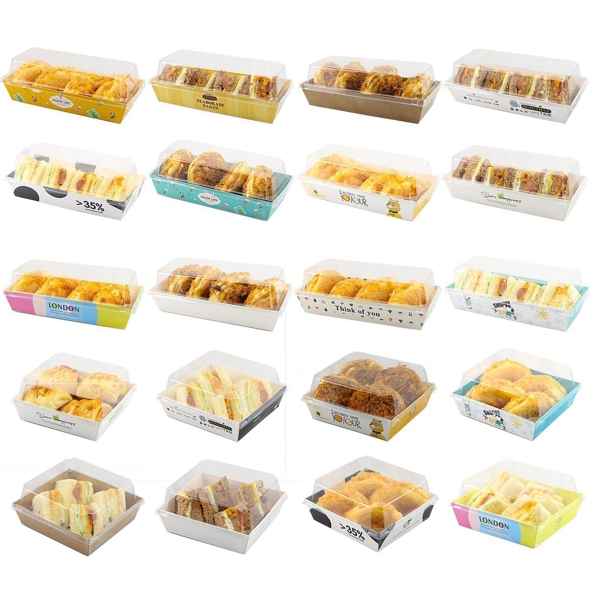 Disposable Transparent Plastic Box for Tiramisu Cake Xue Mei Niang Puff Recyclable Feature for Baking Foods
