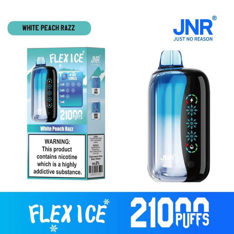 New Jnr Flex Ice 21000puff 15 Flavors Touch Screen Ice Adjustment Double Mesh Coil 1000 mAh Battery Capacity Disposable Electronic Cigarette Vape