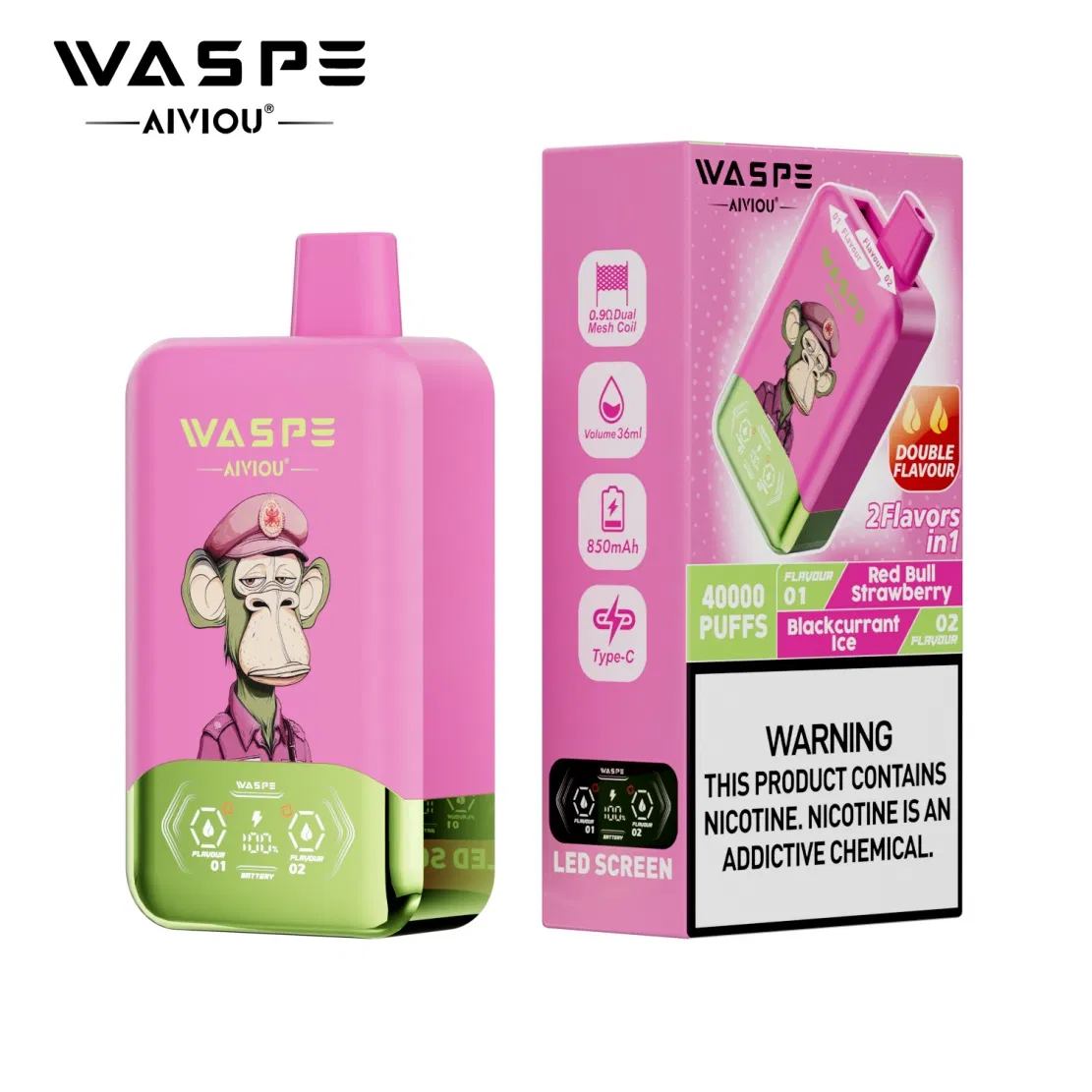 Smooth High Puff Value Eco Mode Waspe 40000 Puffs High Puff Count EU Warehouse Disposable Vapes for Work Break