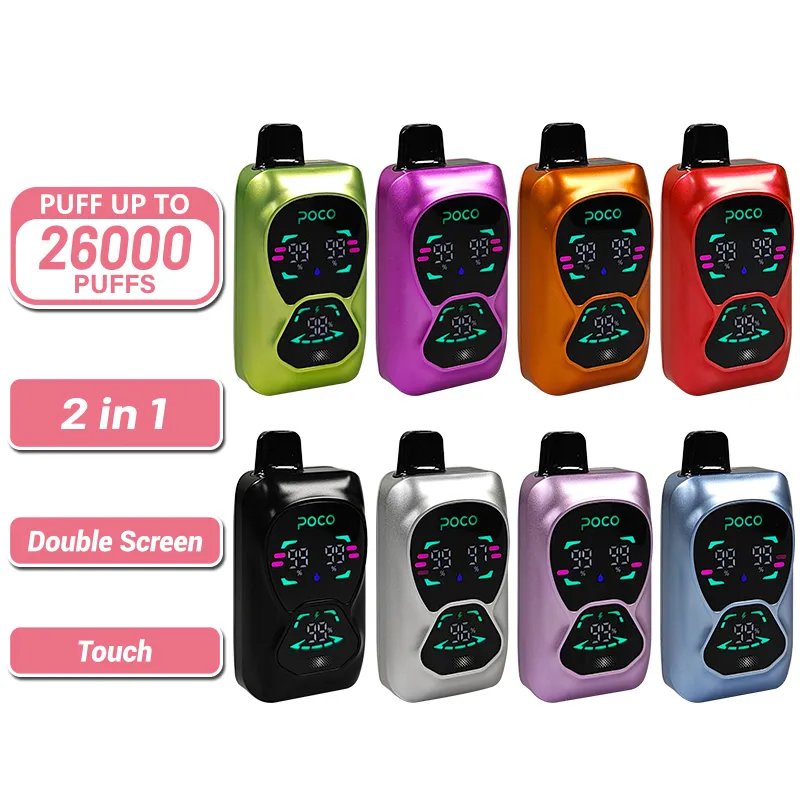 Vaper 2 in 1 Flavors 2025 Wholesale Best Poco Vape Warehouse Germany Dual Flavors Mesh Coils Poco dB26000 Puffs Disposable Vape 26000 Puffs Vaper
