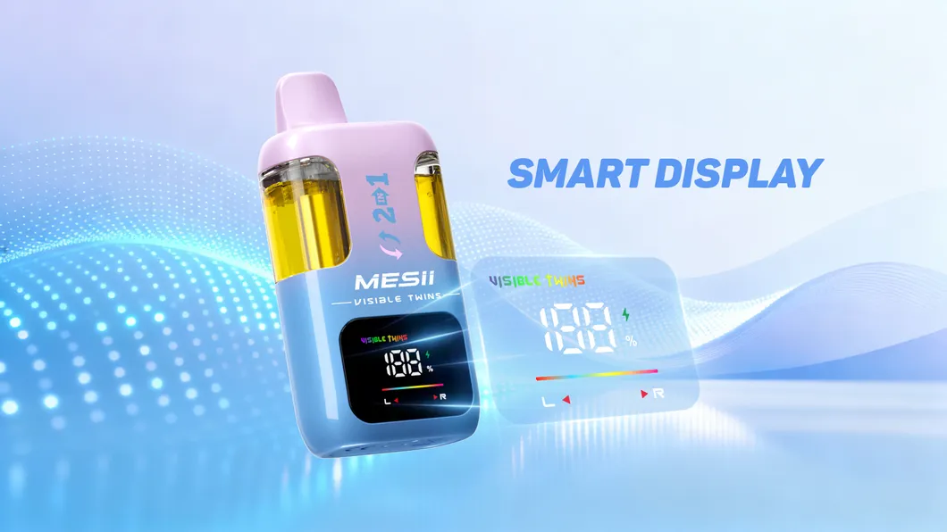 Mesii Visible Twins 100K 100000 Puffs Disposable Vape 2in1 Flavours Dual Mesh Coil 15ml+15ml E-Liquid Disposbale Vape