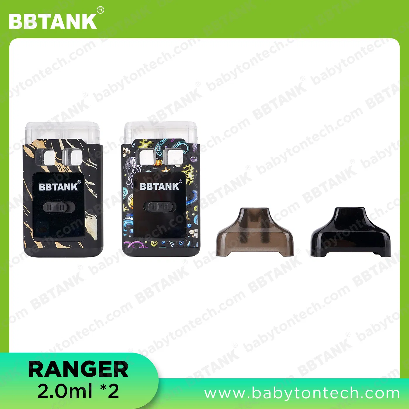 New Arrival Bbtank Wholesale Dual Chamber Disposable Vape Pen Ranger with Big Customized Screen 2ml+2ml Factory Price 3 Flavor in One