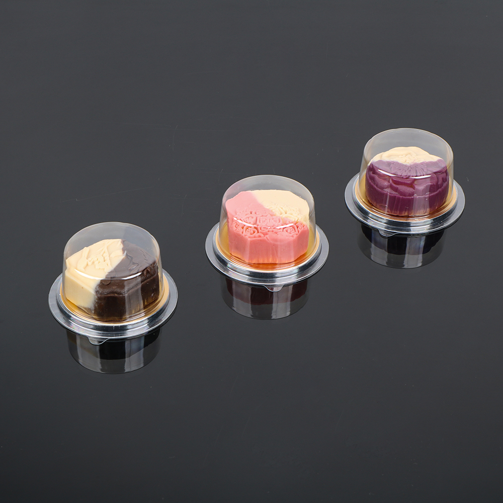 Hengmaster Dessert Disposable Egg Yolk Puff Pastry Plastic Cover Box Container Packaging