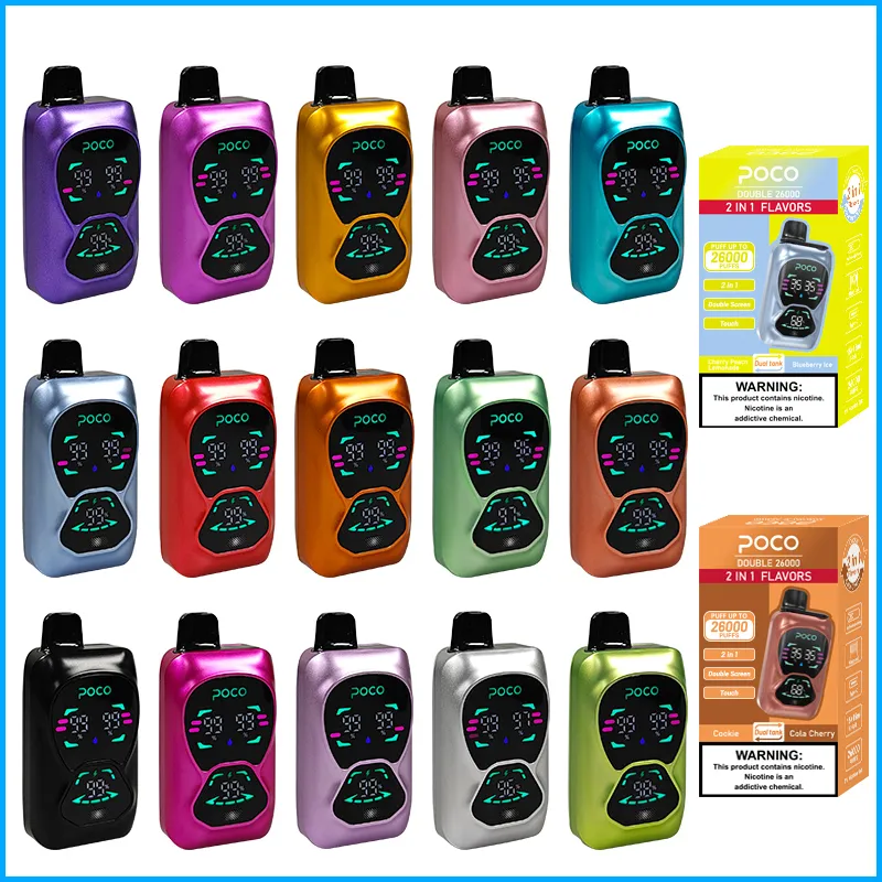 Vaper 2 in 1 Flavors 2025 Wholesale Best Poco Vape Warehouse Germany Dual Flavors Mesh Coils Poco dB26000 Puffs Disposable Vape 26000 Puffs Vaper