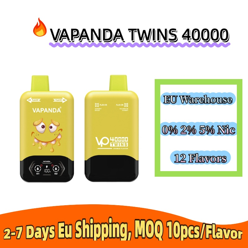 Puff EU Warehouse Double Twins Flavors Vapanda 40000 Puffs Electronic Vaper Disposable Vape 40K Puff Bar Mesh Coil Rechargeable Wholesale E Cigarette