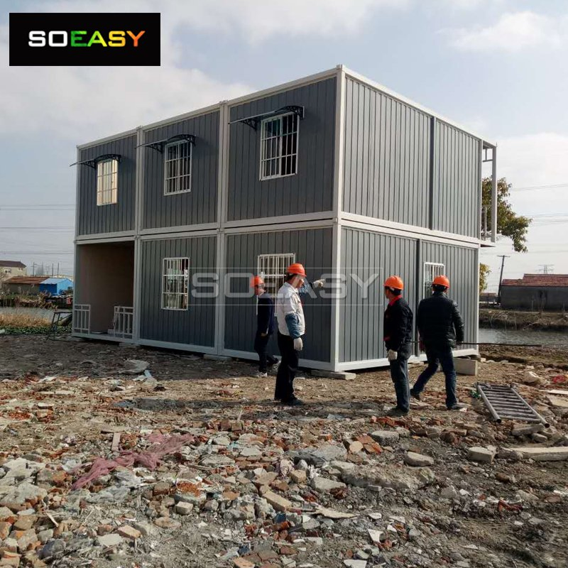 Estruturas de Aço + Painéis Sanduíche Módulos Pré-fabricados Casas Contêiner Feitas de Contêineres de Carga