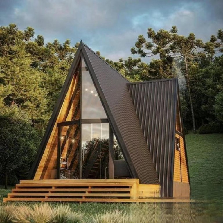 Venda Quente Casa Móvel Pequena Estilo Moderno ao Ar Livre Casa Prefabricada Luxuosa Casa Triangular