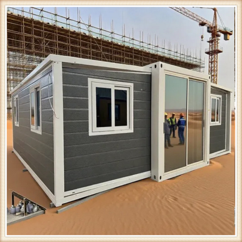Espaço de Vida Confortável Isolado Acusticamente e Termicamente, Cabana Modular Dobrável para Glamping em Todas as Estações