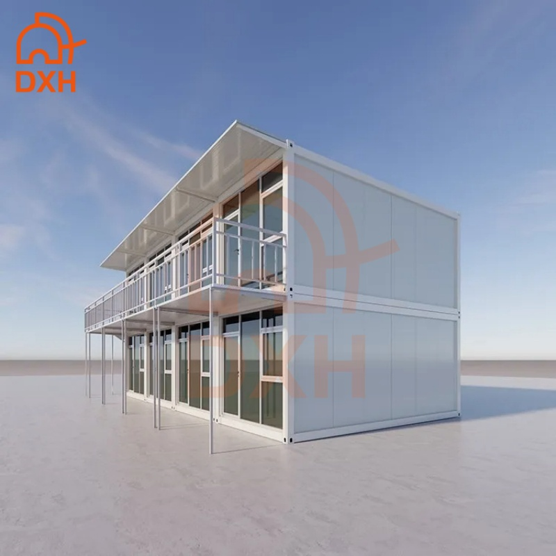 Preço de Fabricação Dxh Loja Moderna Alojamento Modular Dormitório Escritório Sala de Aula Casas de Dois Andares Casa Contêiner Prefabricada Desmontável em Pacote Plano