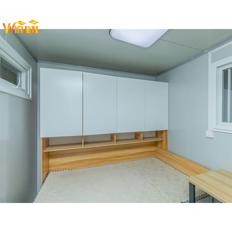 Casa Modular Contêiner Totalmente Mobiliada, Unidade de Vida Compacta com Estrutura de Aço Portátil, com Chuveiro, Vaso Sanitário e Espaço de Trabalho
