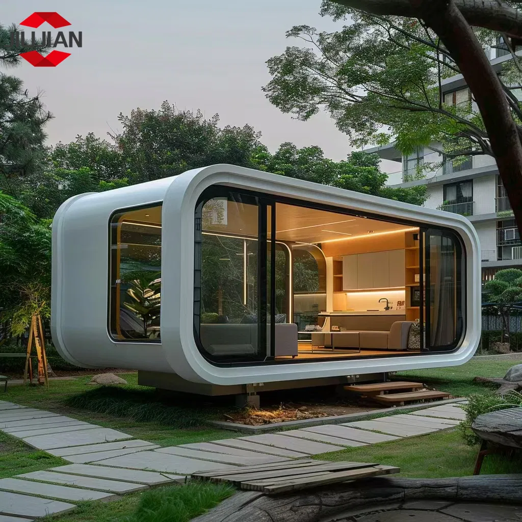 2024 Venda Quente Som Proof Novo Estilo Espaço Pequeno Alta Resistência Modular Prefabricado Mini Móvel Cápsula Moderna Cabana Maçã com Certificação CE/SGS