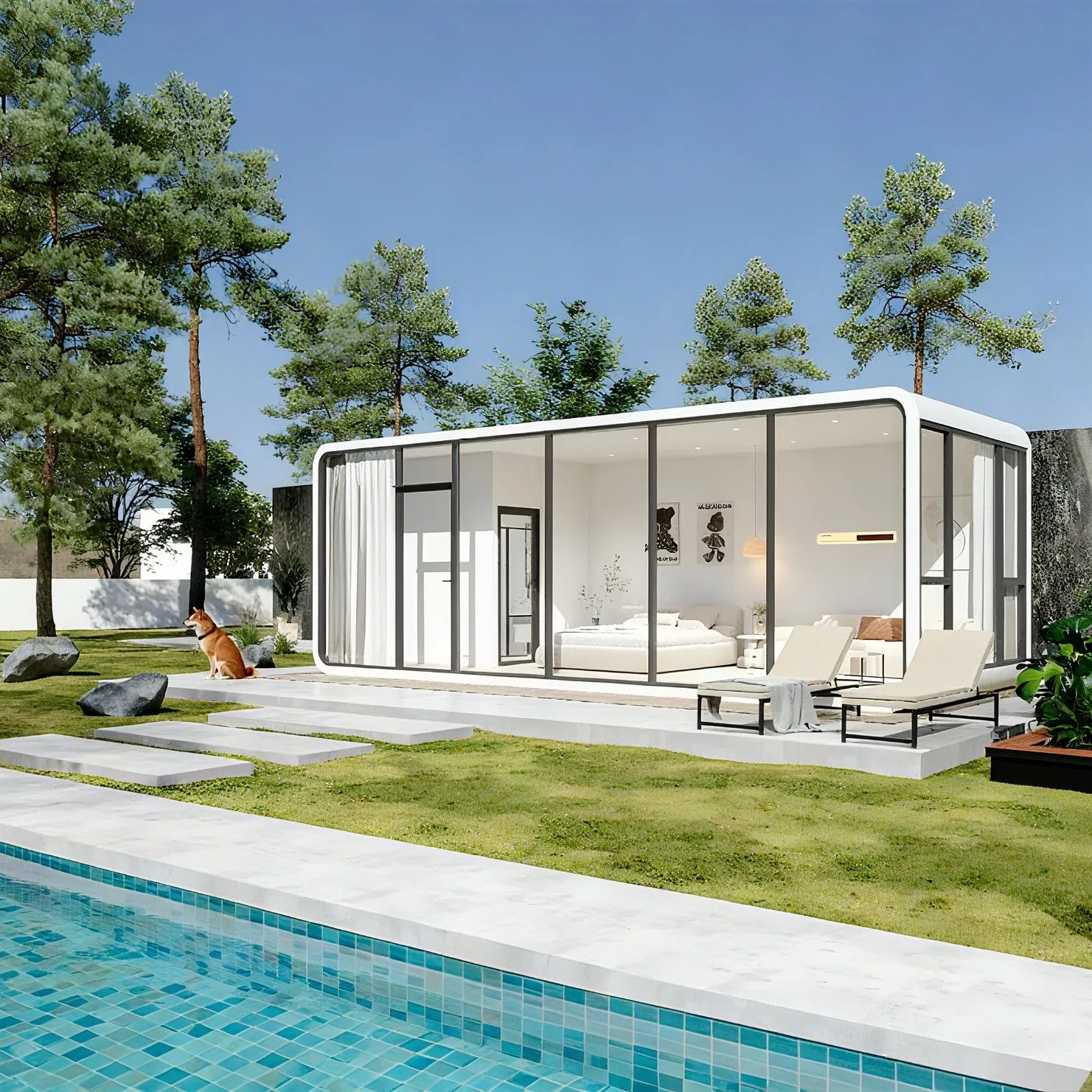 Casa Modular Apple Cabin Casa Contêiner Expandável Apple Cabin Isolada Impermeável para Áreas de Recepção Comercial Escaláveis