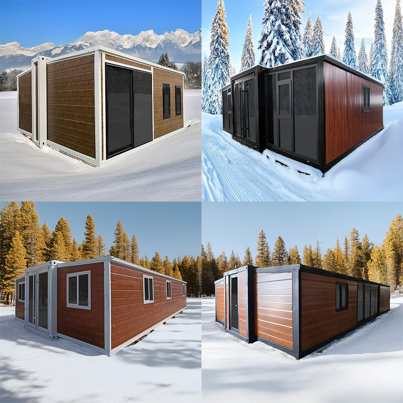 Casas modulares pré-fabricadas móveis, casas contêineres expansíveis, casas pequenas portáteis