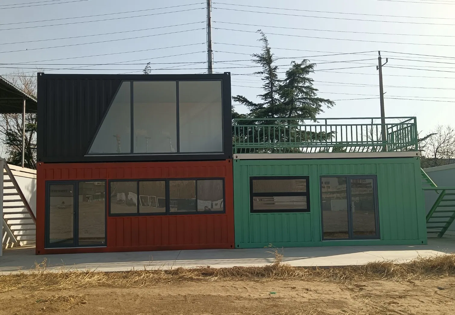 Casa modular personalizada em módulos pré-fabricados, casas em contêineres de embalagem plana, banheiro