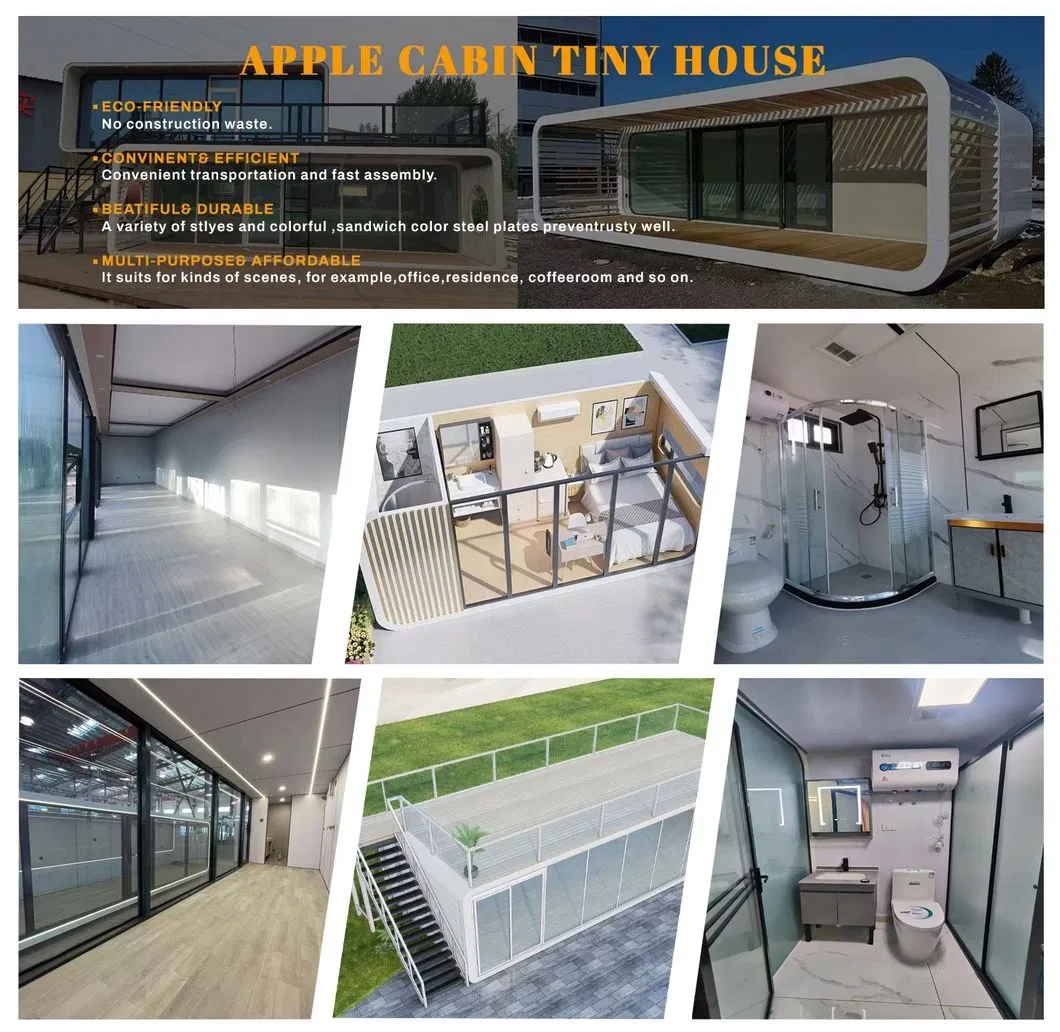 China 20FT 40FT Hotel de Vidro Modular Casas Tiny Prefabricadas Escritório em Contêiner Pódio de Maçã Móvel Cabana de Maçã Casa