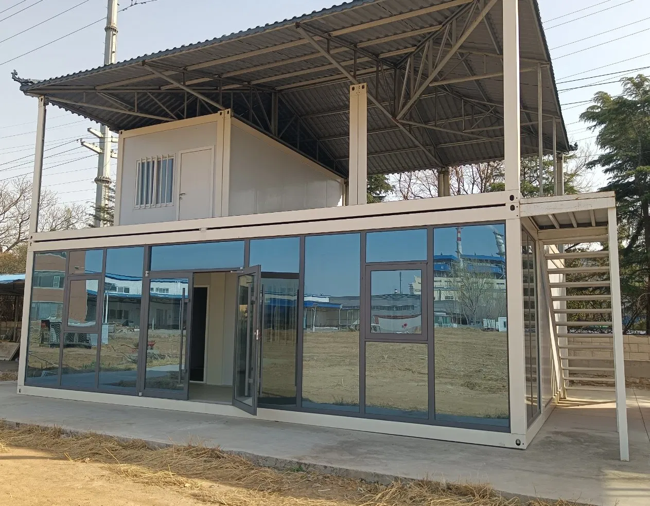 Casa modular personalizada em módulos pré-fabricados, casas em contêineres de embalagem plana, banheiro