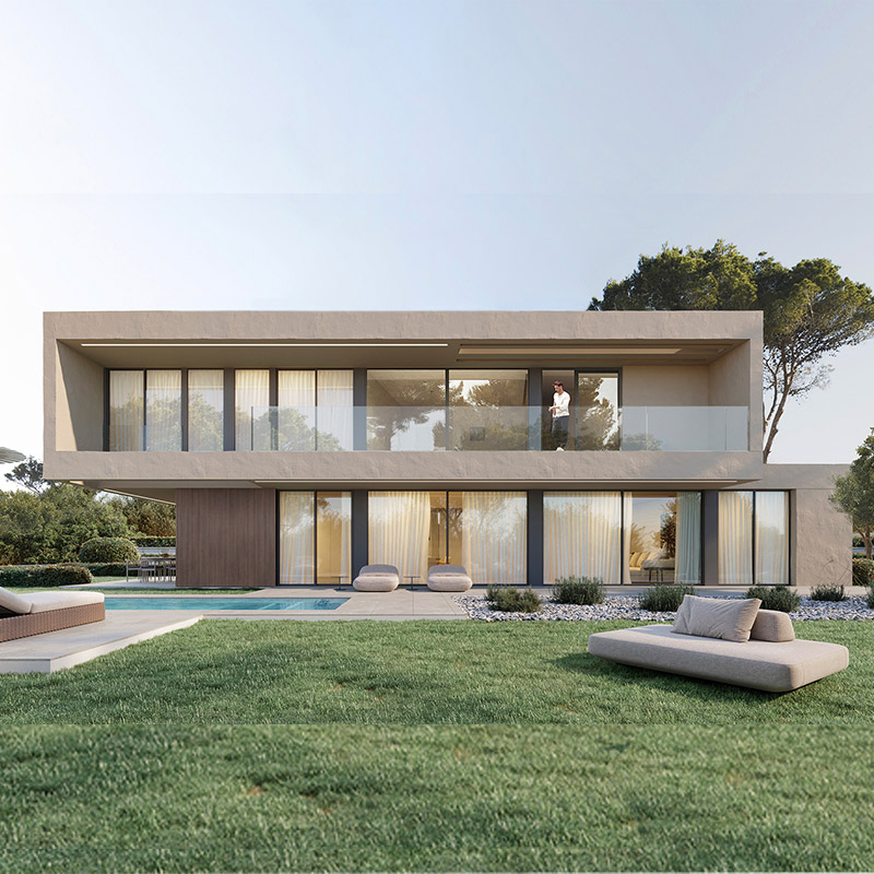 Casa Modular de Estrutura de Aço Leve Prefabricada na China