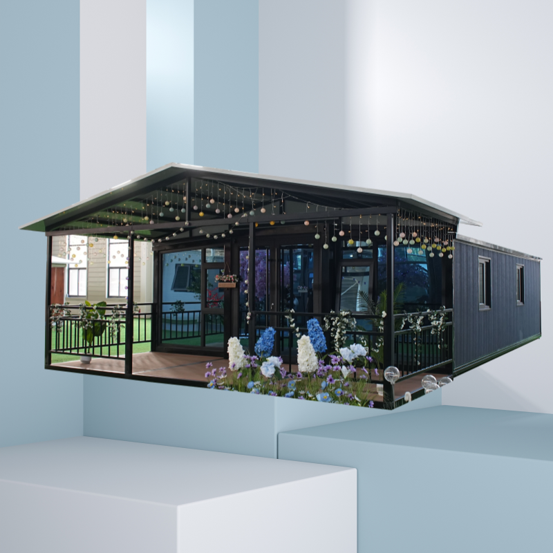 Kit de Casa Contêiner Expandável e Dobrável Moderna para Vida de Luxo Design de Estrutura de Aço Prefabricada 20FT/40FT Edifício Modular Escritório Móvel Casa Ponto Turístico Vila
